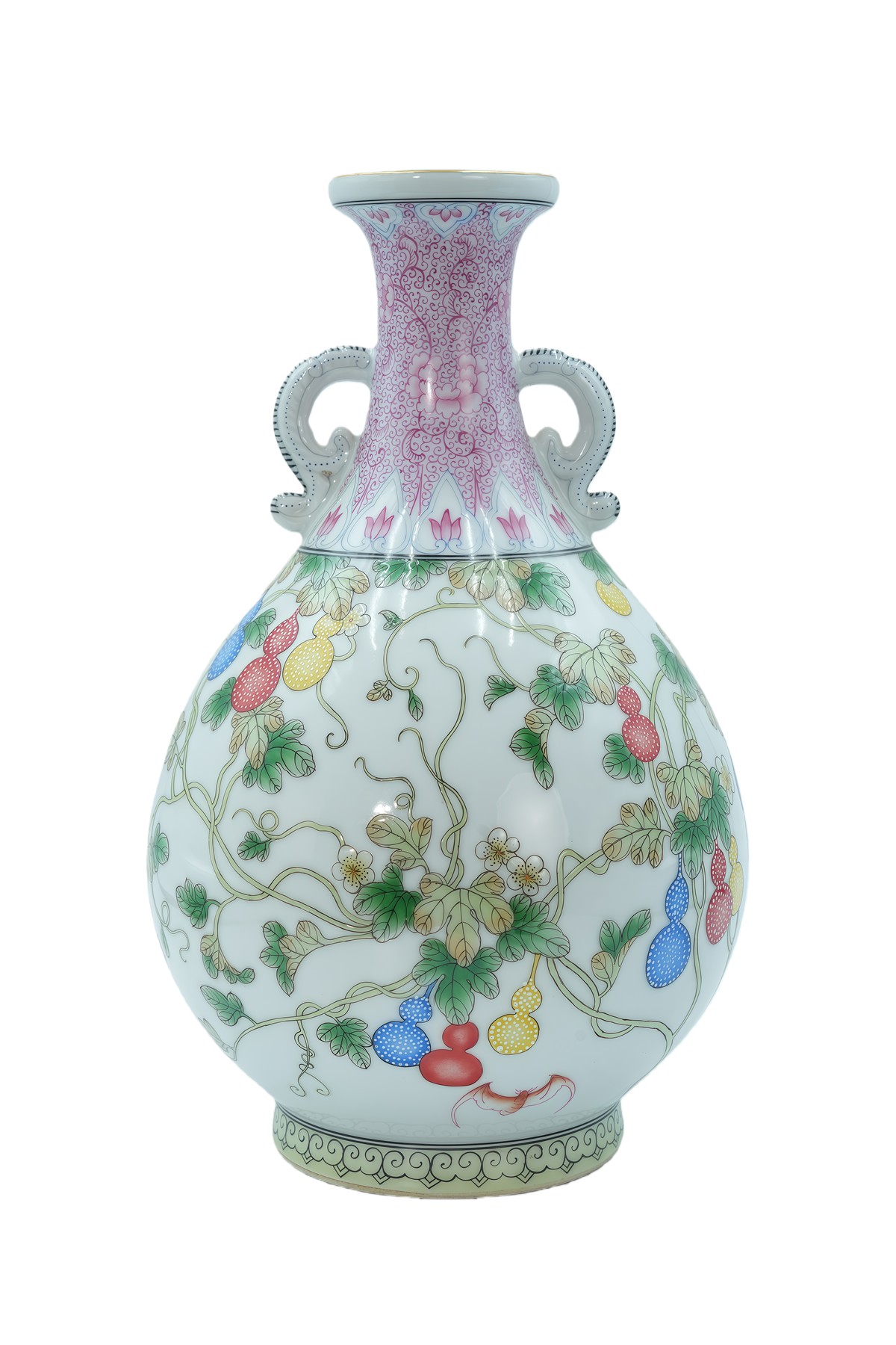 洋彩葫芦纹玉壶春瓶